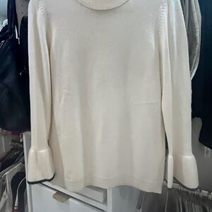 Veronica Beard Cream Cowl Neck Sweater